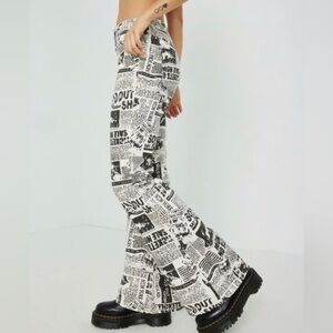 GARAGE Flare News Paper Pants